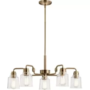 image of Elstead Kichler Aivian Multi Arm Pendant Ceiling Light Weathered Brass