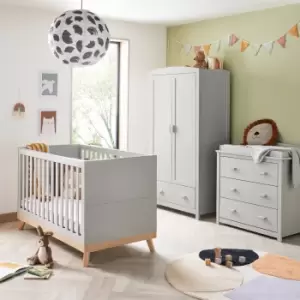 Image of Babymore Mona 3 Piece Nursery Furniture Set Grey