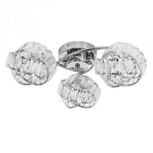 Image of Hudson Chrome 3 Way Flush Ceiling Light