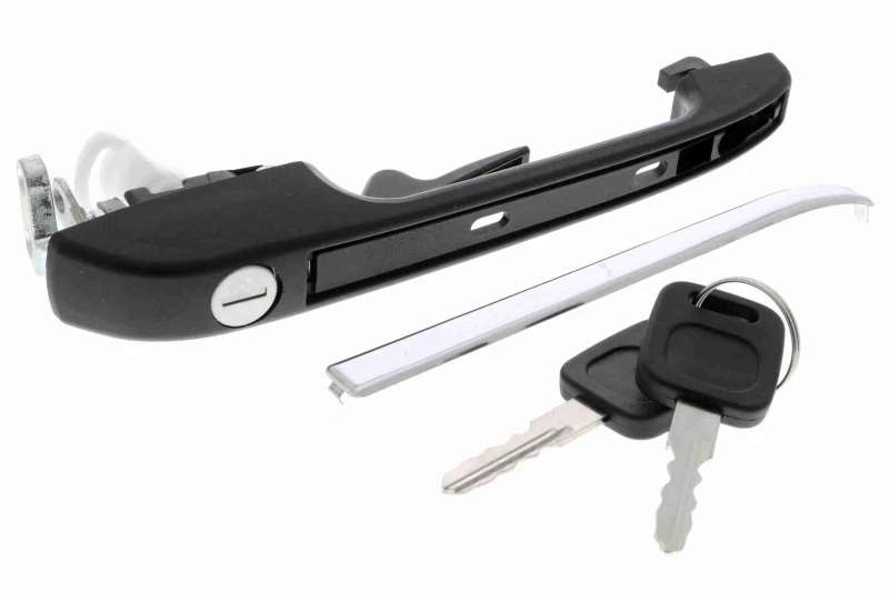 Image of VAICO V10-6153 Door Handle Right Front, black, with key, Original VAICO Quality Door Handle (1373)
