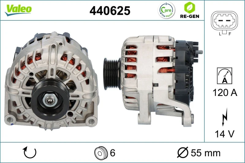 Image of VALEO 440625 Generator Alternator Charging Current: 120A, Voltage: 14V Alternator (4)