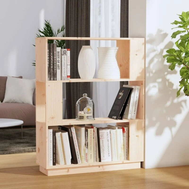 Image of VIDAXL Book Cabinet/Room Divider 80x25x101cm Solid Wood Pine Vidaxl 8720286905975
