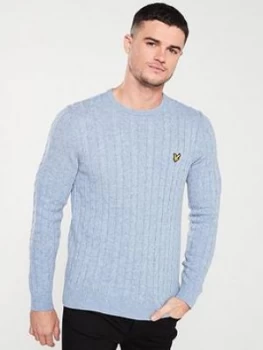 image of Lyle & Scott Cable Jumper - Stone Blue