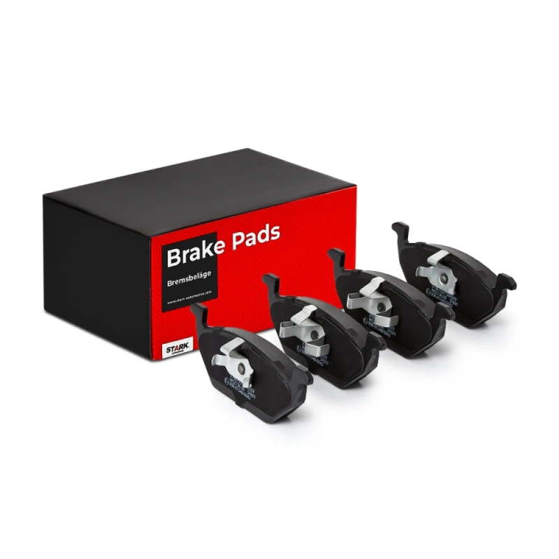 Image of STARK SKAD-1018 Brake pad set Front Axle, not prepared for wear warning indicator, with piston clip Brake Pad Set,disc brake (402)