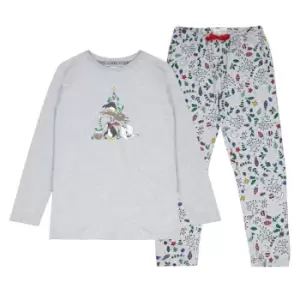 image of Linea Childrens Xmas Family PJ Set - Grey