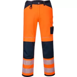 Image of Portwest PW34 Hi Vis Work Trousers Orange / Navy 33" 29"