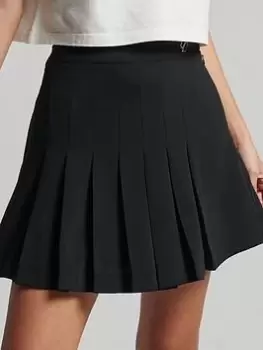 Image of Superdry Code Essential Tennis Skirt -black, Black, Size 14, Women