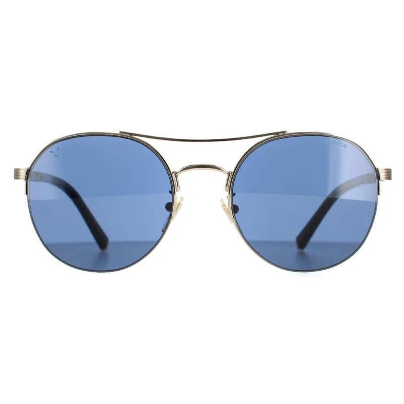 Image of Police Aviator Shiny Light Gold Blue SPLA24 Lewis 03 Gold