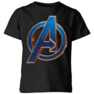 Image of Avengers Endgame Heroic Logo Kids T-Shirt - Black - 11-12 Years