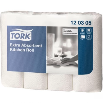 image of Tork Extra Absorbent Kitchen Roll 3 Ply - 48 rolls