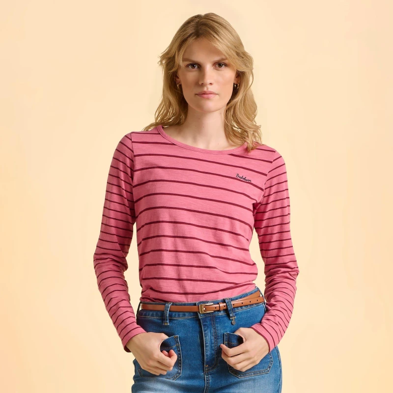 Image of Brakeburn Studland Long Sleeve T-Shirt Pink female UK 14