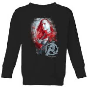Image of Avengers Endgame Captain Marvel Brushed Kids Sweatshirt - Black - 11-12 Years