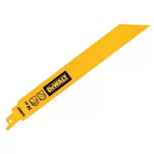 Image of DEWALT Bi-Metal 1" High Metal Reciprocating Blade 228mm x 14 TPI (Pack 5)