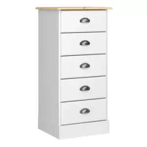 image of Nola 5 Drawer Chest White And Pine