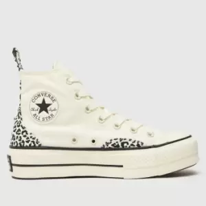 image of Converse White All Star Lift Hi Animalier Trainers