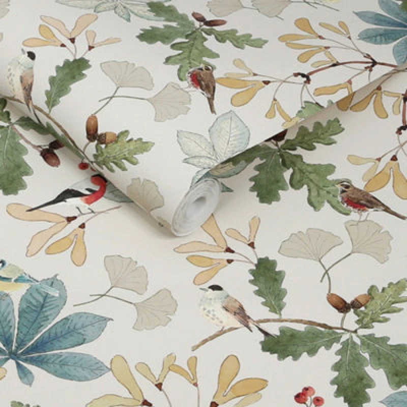 Image of Sophie Allport Orchard Birds Off White Wallpaper