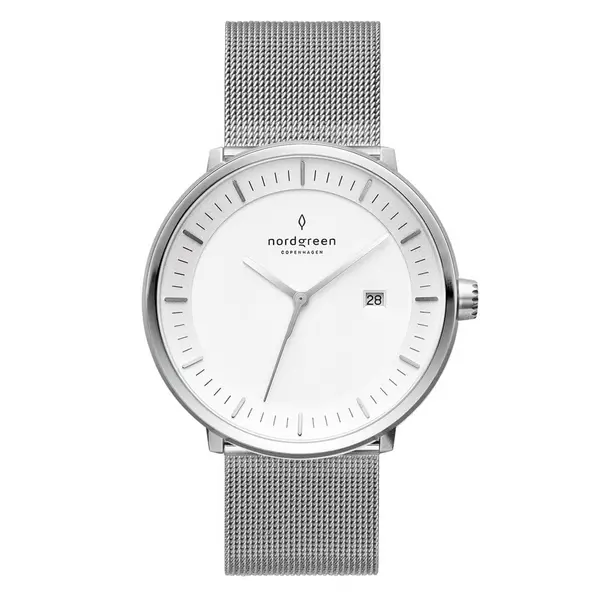 image of Nordgreen Unisex Philosopher Mesh Silver 40mm Watch PH40SIMESIXX