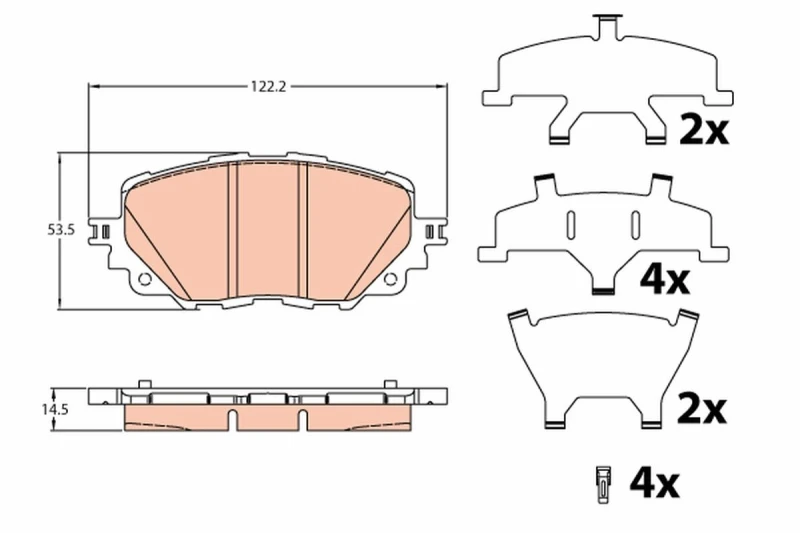 Image of Brake pad set TRW GDB2200