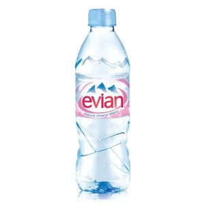 image of Evian 500ml Natural Mineral Water Bottle