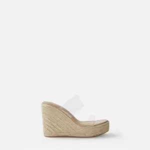 Missguided Double Strap Clear Wedge - Neutral