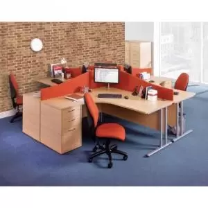 Image of Wave desktop fabric screen 1000mm x 400mm200mm - charcoal