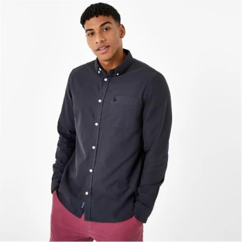 image of Jack Wills Langforde Garment Dye Oxford Shirt - Grey