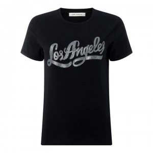 image of Sofie Schnoor LA Slogan T Shirt - 1000 Black