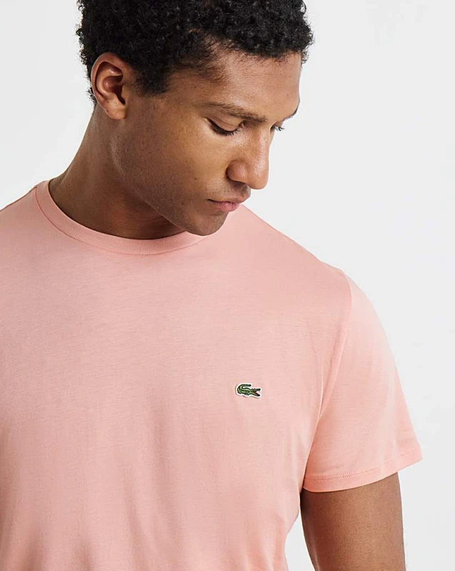 Image of Lacoste Lacoste Classic Short Sleeve T-Shirt Coral - Lacoste - Size: S37 Coral Male S37 LA39801