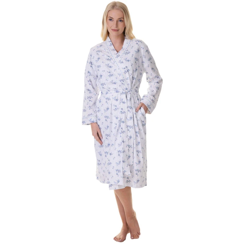 Image of Camille 100% Cotton Lightweight Floral Wrap Navy female 10-12