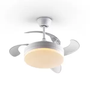 image of Vento Mini Ceiling Fan Matt White 3000-6000K Remote Control