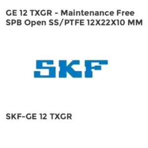 image of GE 12 TXGR - Maintenance Free SPB Open SS/PTFE 12X22X10 MM