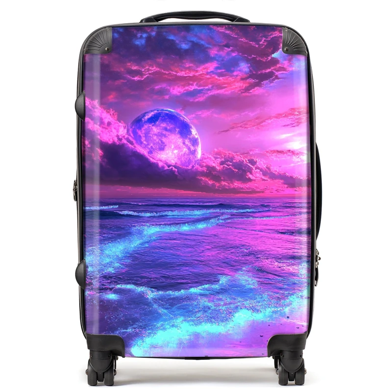 Image of Designer Luggage Elena Sable: 00008 Suitcase in Purple Size: Large Purple Unisex Large