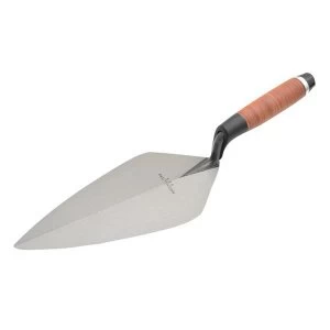 image of Marshalltown 34L Wide London Pattern Brick Trowel Leather Handle 11in