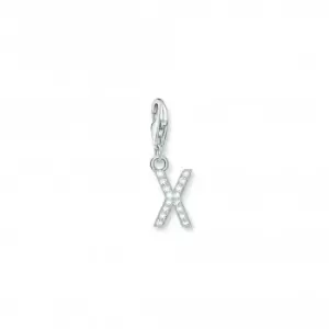 image of Charmista White Zirconia Letter X Charm Pendant 1961-051-14