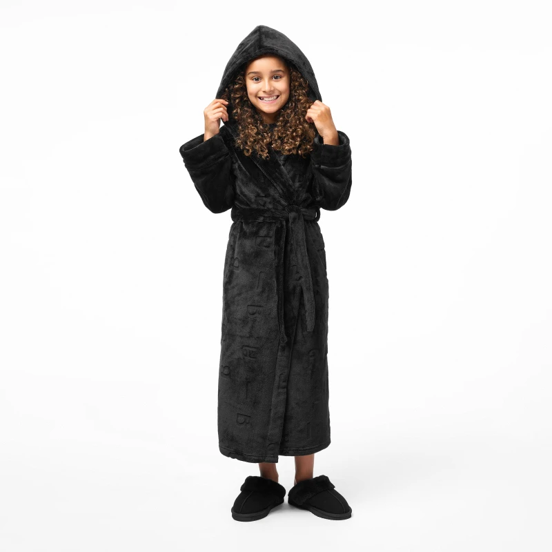 Image of Biba Junior Girls Biba Cosy Robe - Black S