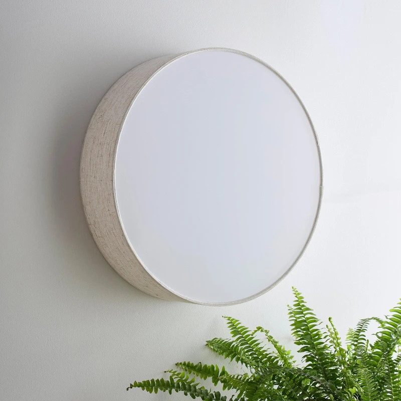 Image of K Living Capri 38cm 2 Light Linen Drum Shade Natural unisex One Size