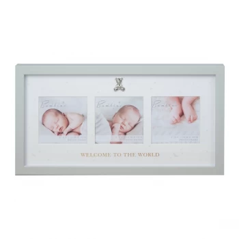 image of 4" x 4" - Bambino Welcome to The World Triple Photo Frame