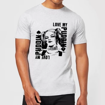 Image of DC Comics Suicide Squad Harley Love Puddin T-Shirt - Grey - XS - Grey