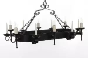 Image of Refectory 6 Light Aged Iron Ceiling Oblong