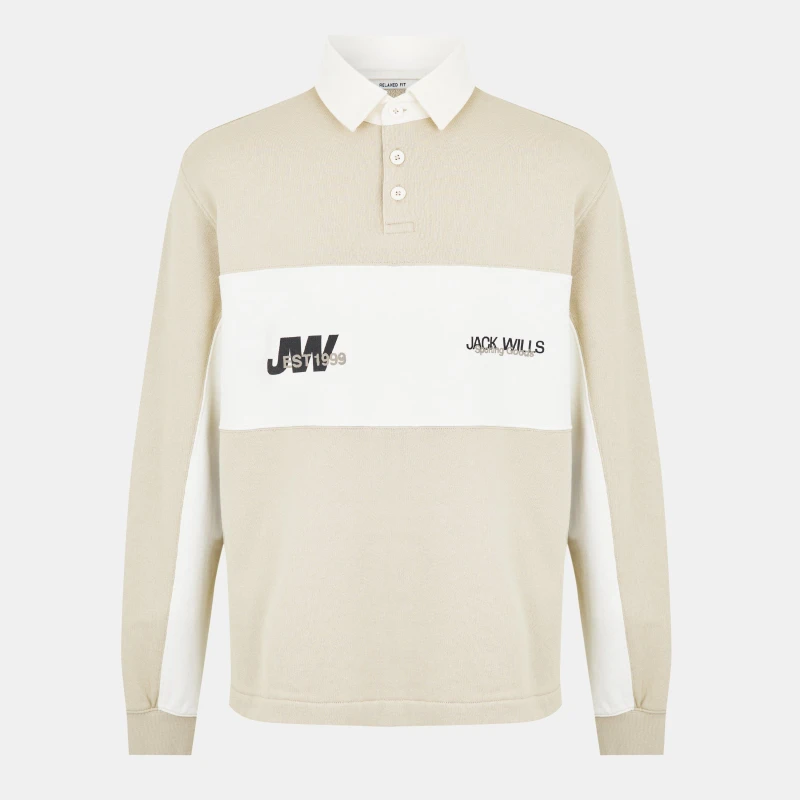 Image of Jack Wills Mens JW Logo Crew Sweatshirt Putty male S