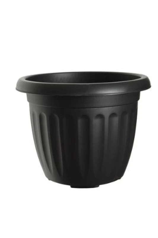 Image of Whitefurze Round Athens Planter, Black, 30cm