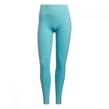 Image of adidas Believe This 2.0 3-Stripes Long Leggings Womens - Mint Ton / White