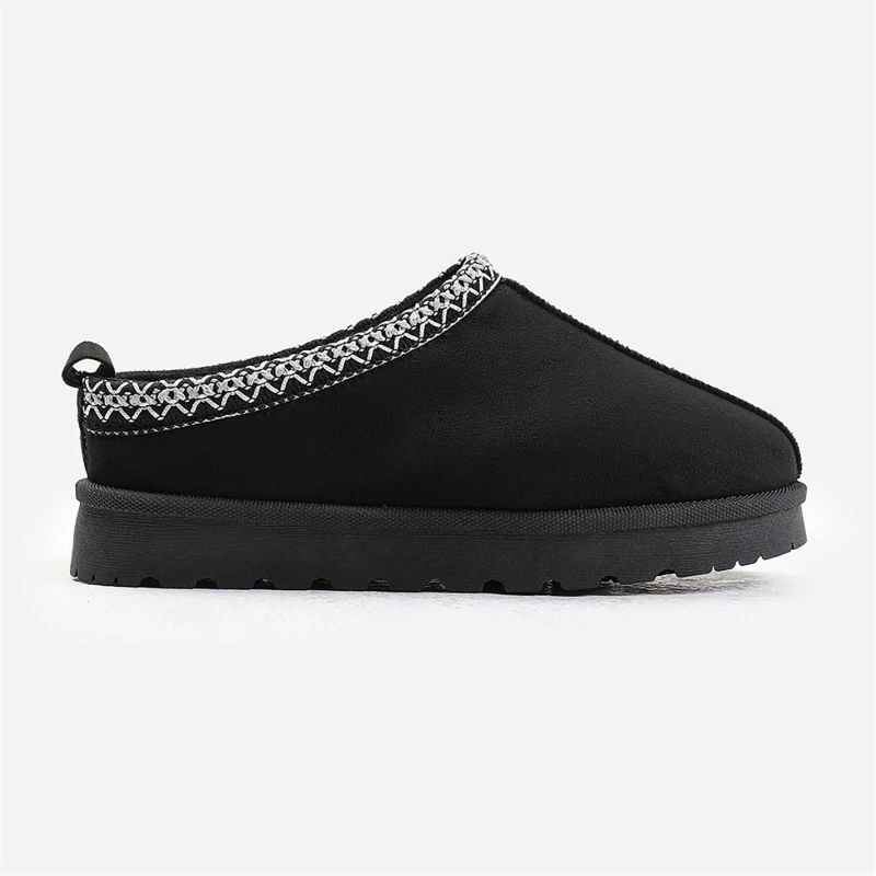 Image of Wheres That From Pine Black Faux-Suede Fur Lining Slipper Boots Black Suede female 4
