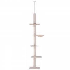 Image of PawHut Floor to Ceiling Cat Tree Grey