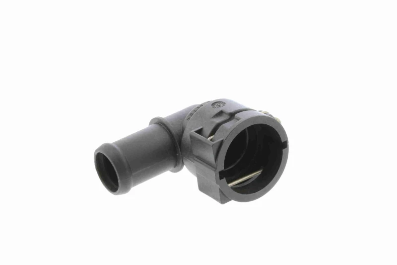 Image of VAICO V10-3010 Coolant Flange Plastic, with gasket/seal, with clip, Original VAICO Quality Plastic Coolant Flange (3219)