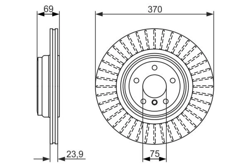 Image of Bosch 0 986 479 730 Brake disc Vented, Coated, High-carbon, with bolts/screws Brake Disc (82)