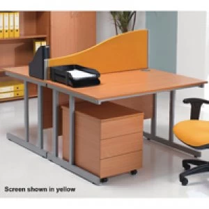 Image of Jemini Wave 1200mm Black Desk Screen KF73922