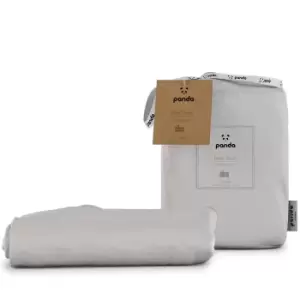 Image of Pack of 2 Panda Kid's Bamboo White Cot Bed Fitted Sheets White