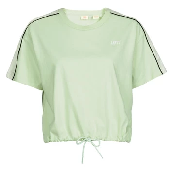 image of Levis GINGER NYLON PIECED TEE BOK CHOY, TOFU CAVIAR womens T shirt in White - Sizes S,M,L