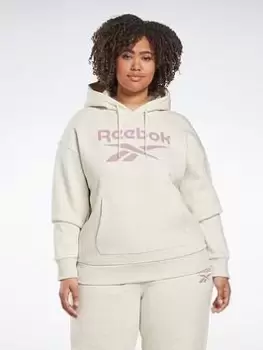 Image of Reebok Identity Logo Fleece Hoodie (plus Size), Black, Size 1X, Women